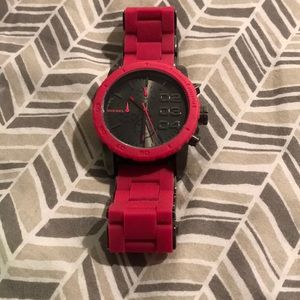 Diesel pink/gunmetal watch